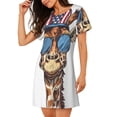 thumbnail image 2 of Vsdgher Motif Girafe Américaine Chemise de Nuit à Manches Courtes Col Rond Mignonne Robe de Nuit Confortable, 2 of 6