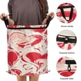 thumbnail image 3 of 50L Large Capacity Foldable Elastic Storage Basket Laundry Basket Abstract Red Hearts, 3 of 7