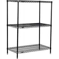 Global Industrial 24365B3 Nexel 3 Shelf Black Epoxy Wire Shelving Unit Starter, Black - 36 x 24 x 54 in.