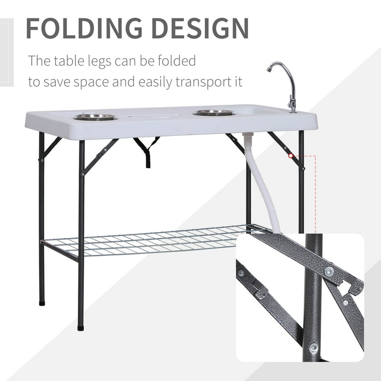 Outsunny portable folding camping table with faucet discount