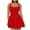 Red, variant on GEWSEY Womens Square Neck Party Dress Ruffle Hem Ruched Waist Short Mini Dresses White, M