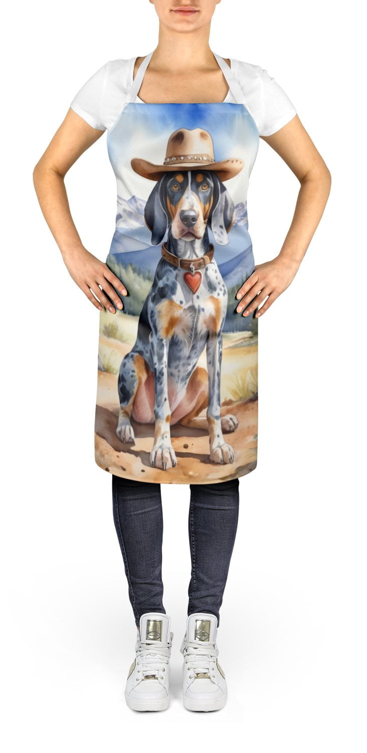 Bluetick Coonhound Cowboy Welcome Apron 27 in x 30 in