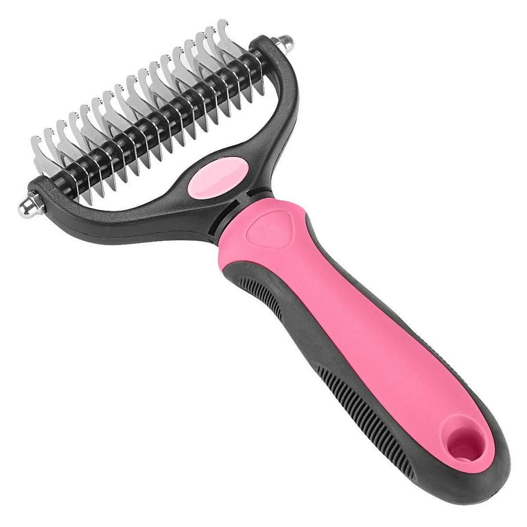 Undercoat Rake for Dogs Cats Double Sided Dog Deshedding Brush Dematting Comb for Cats Undercoat Brush for Dogs Pet Grooming Brush for Dematting