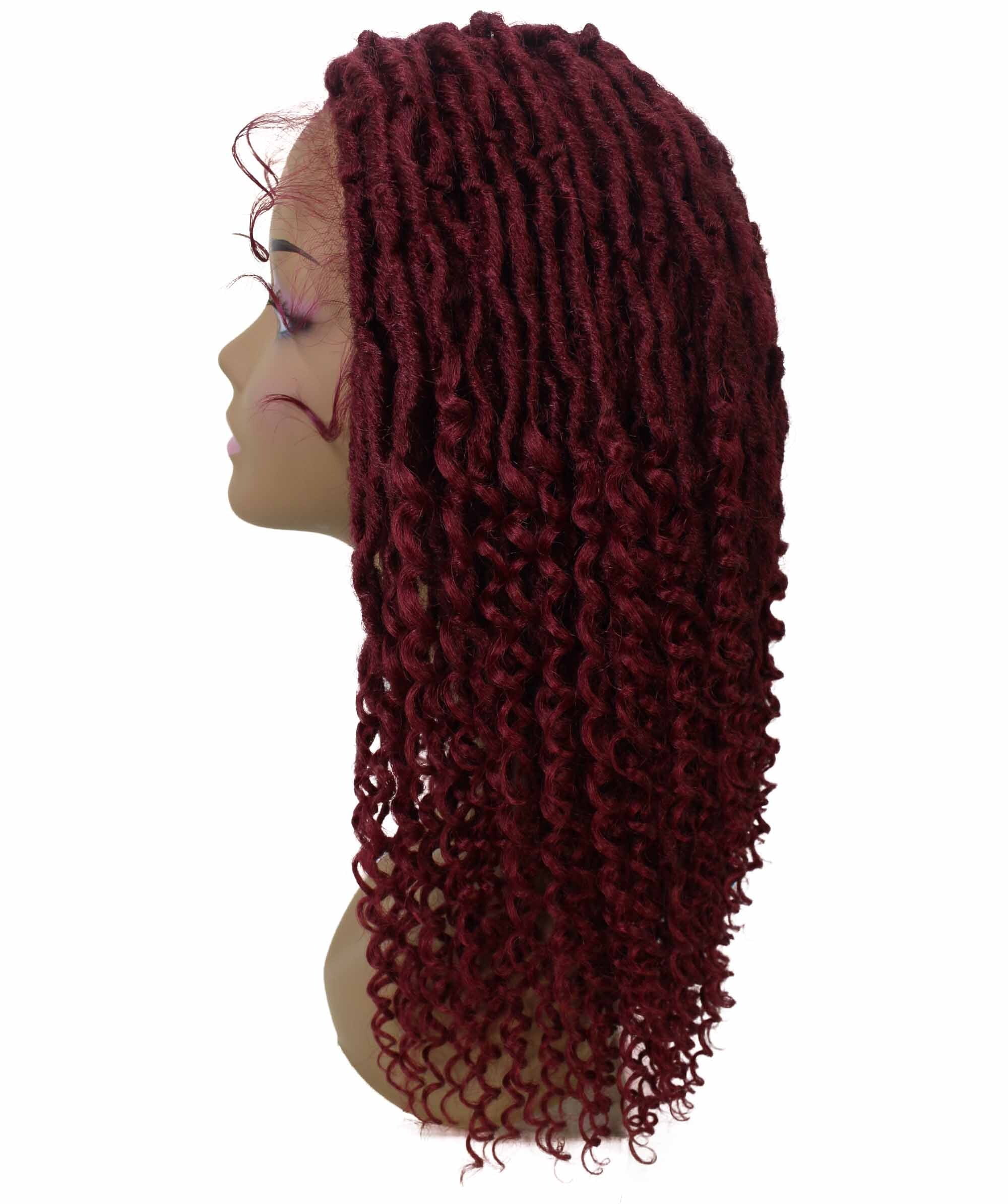 LUXLUXE Angel Curly Locs 20 in Long 4X4 Hand Tied Lace Braid Braided Wig, Beauty Heat Resistant Fiber, 20+ Shades of Natural, Dip Dyed, & Blended Colors