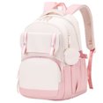 thumbnail image 3 of Large‑Capacity Lightweight Water Resistant Student Backpack, College Bookbag with Air‑Permeable Padded Shoulder Straps Plus Coin Purse Pink, 3 of 7