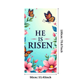 thumbnail image 3 of He Is Risen Easter Banner Cross Background with Butterflies and Eggs for Spring Religious Celebration Church Decorations Backdrop Photography Props, 3 of 4