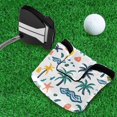 thumbnail image 5 of Haosy Palm Trees Shells Wave Golf Mallet Putter Cover Strong Magnetic Leather Golf Club Headcover Closure, 5 of 7