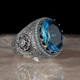 thumbnail image 1 of Retro Handmade Turkish Ring For Men Vintage Double Swords Black Zircon Rings Punk 2021 Trendy Islamic Religious Muslim Jewelry_Gift Of G, 1 of 5