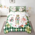thumbnail image 2 of Feelyou Green Christmas Nutcracker Twin Bedding Sets 7-Piece, Ballet Princess Bedding Comforter Set, Western Festival Reversible Sheet Sets, Luxury Bedroom Decor, 2 of 7