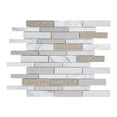 thumbnail image 1 of Modket TDH460NS White Warm Calacatta Gray Marble Stone Crackle Glass Mosaic Tile Wall Backsplash, 1 of 5