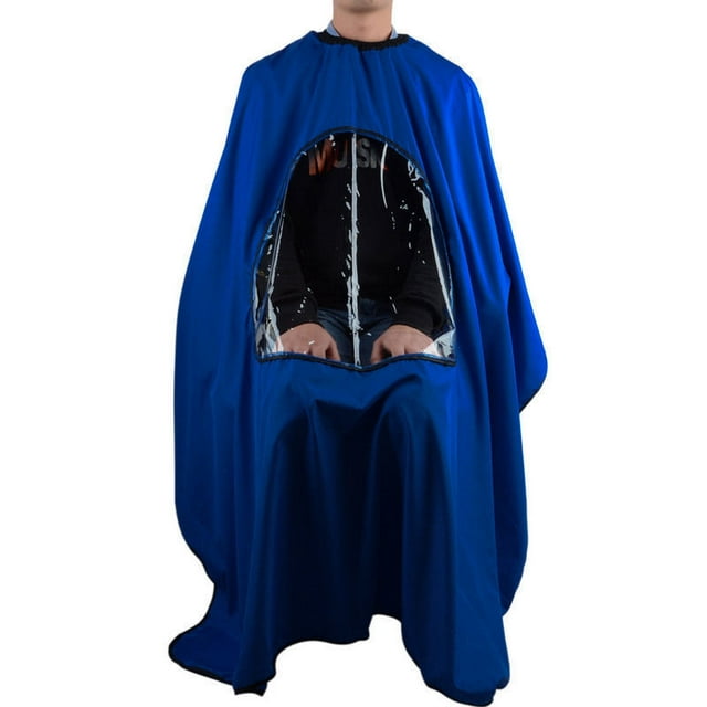 Faithtur Adulte Barber Coupe de Cheveux Robe Cape, Tablier de Coiffeur avec Vue Fenêtre Transparente