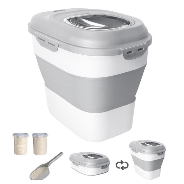 Recipiente de almacenamiento de alimentos DDMOMMY Rice de 20 a 50 libras con rueda