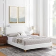 thumbnail image 2 of Platform Bed Frame, King Size, White, Velvet, Mid Century French Bedroom, Modern Contemporary Boutique HB35453, 2 of 12