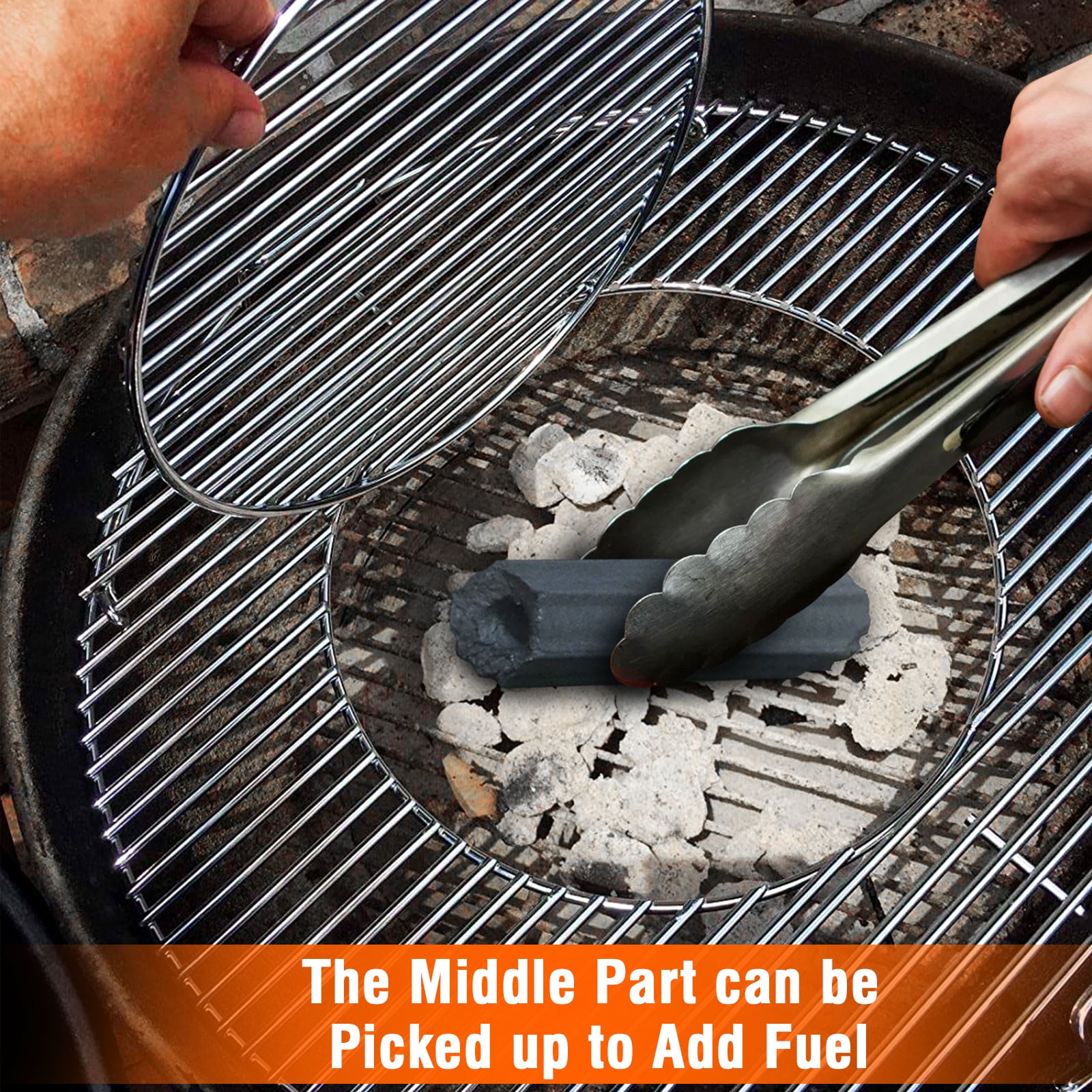 Cast Iron Weber Hinged Cooking Grate Weber 22'' Charcoal Grill