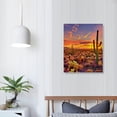 thumbnail image 4 of PIKWEEK  Canvas Print Wall Art Cactus Desert Mountain Range Nature Wilderness Illustrations Modern Art Decorative Rustic Relax/Calm for Living Room, Bedroom, Office 12*16in/16*20in 12x16 in, 4 of 5