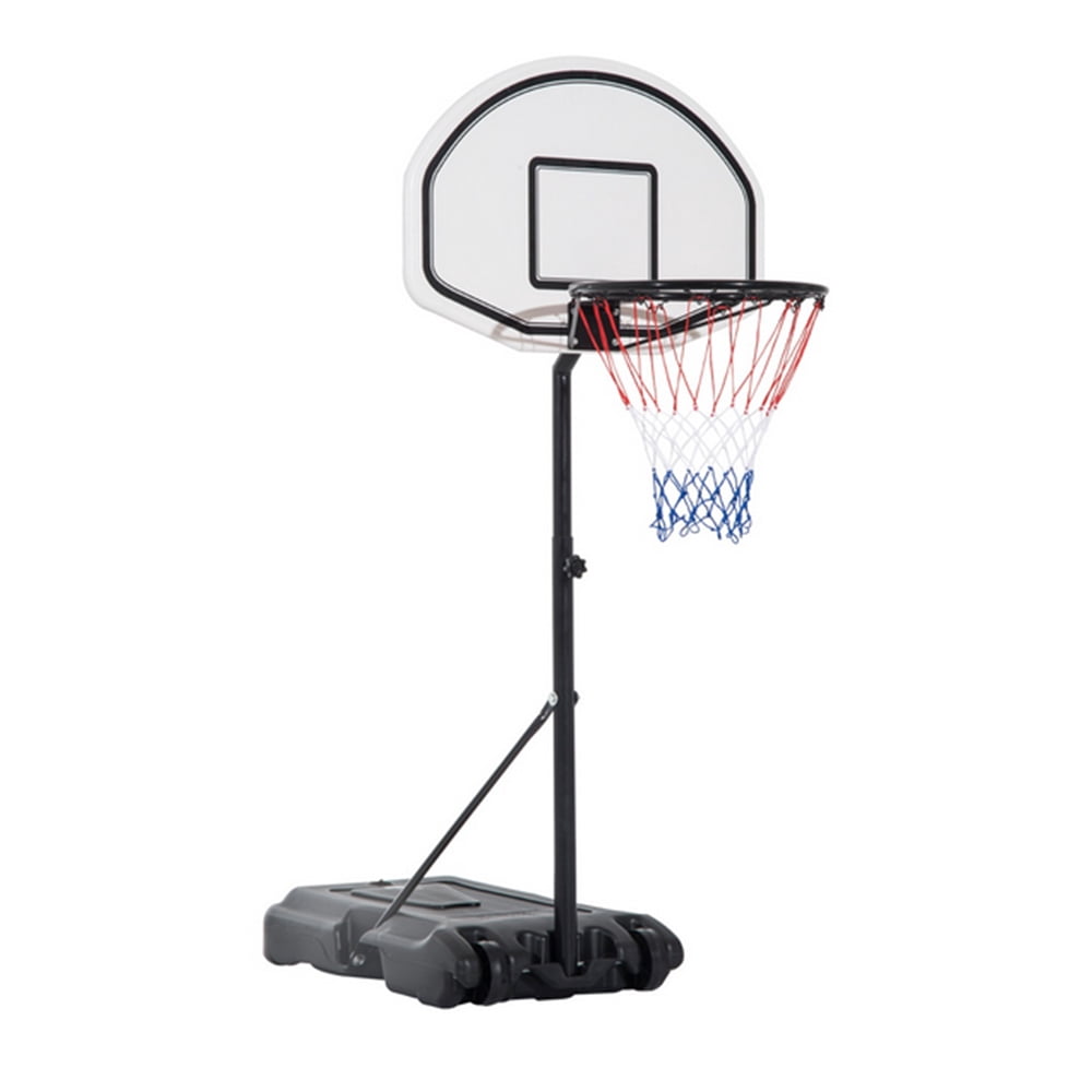 Backboard Adjustable Pool Basketball Hoop System Stand Kid Poolside Swimming Water Maxium Applicable Ball Model 7#, 28" x 19" White & Black