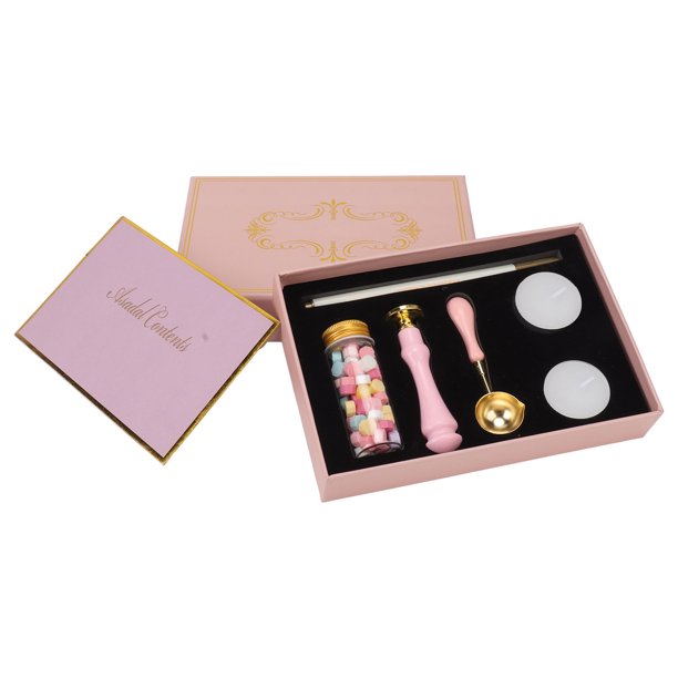 Kit de Sellos de Cera Kit de Sellos de Cera Vintage con Caja de Regalo Cuentas de Sello de Cera 1 Sello de Cera 1 sobre 2 Velas 1 Bolígrafo Ideal para Invitaciones de Boda ANGGREK Otros