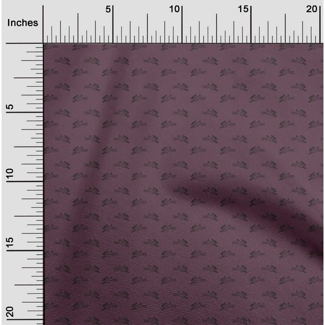 oneOone Viscose Chiffon Chocolate Brown Fabric Rabbit Animal Dress Material Fabric Print Fabric By The Yard 42 Inch Wide