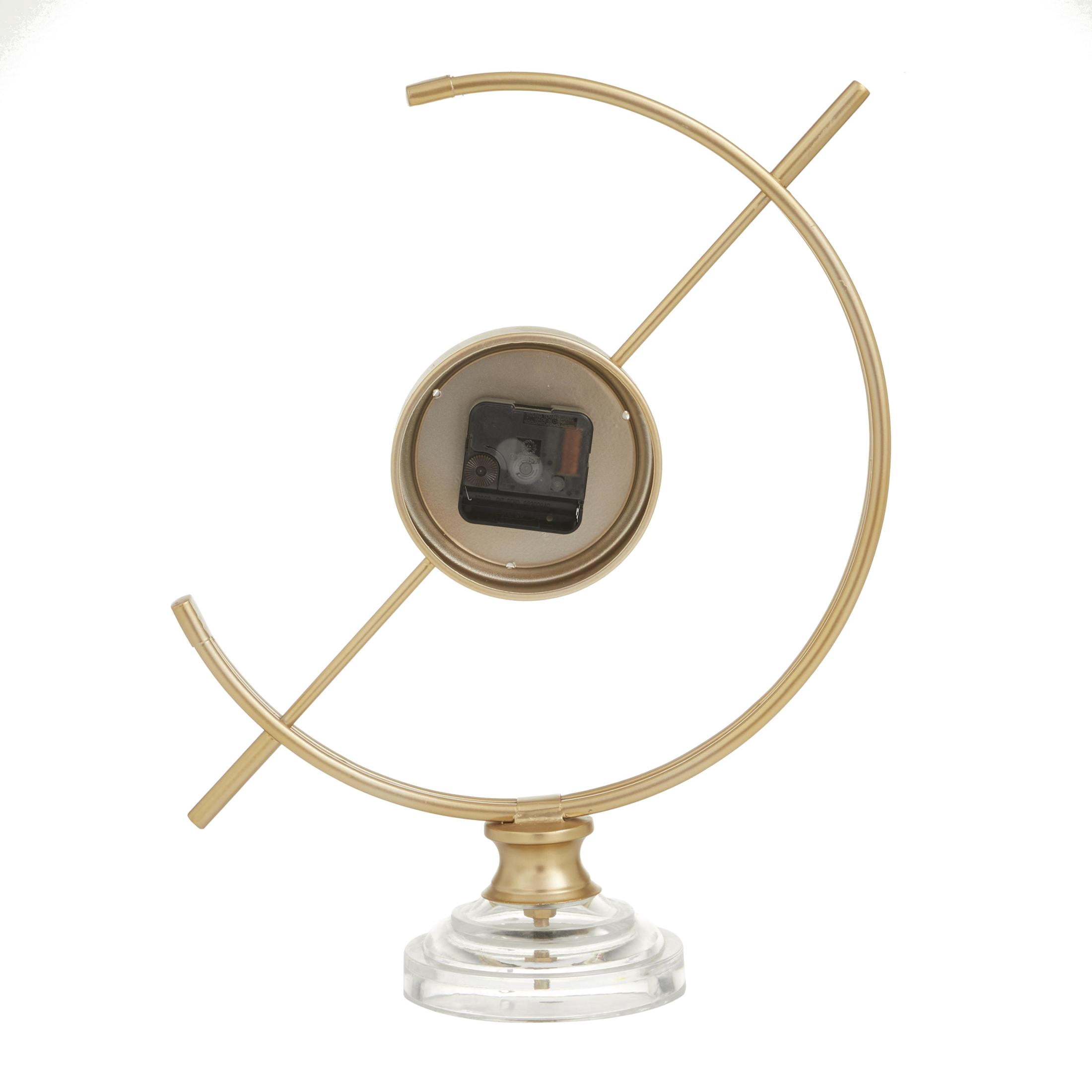 DecMode 16" Gold Metal Clock with Acrylic Base