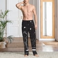 thumbnail image 2 of Gaeub Star Gazing Cat Illustration Print Mens Pajama Pants,Lounge Pants With Pockets And Drawstring-Medium, 2 of 6
