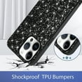 thumbnail image 2 of Compatible with iPhone 14 Pro Case Luxury Glitter Sparkle Bling Shiny Case Hard PC Shockproof Full Camera Lens Protective Case for iPhone 14 Pro 6.1 Inch - Black, 2 of 13