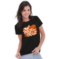thumbnail image 3 of Happy Halloween Trick or Treat Bats Womens Fitted Plus Size Graphic Tee Brisco Brands 2X, 3 of 5