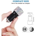 thumbnail image 2 of Dual USB Car Charger, Car Adapter Bling Bling Rhinestones Crystal Car Decorations for Fast Charging Car Decors for iPhone Xs Max X Plus, iPad Pro/Mini, Samsung, 2 of 7