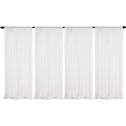 WISPET White Sequin Backdrop Curtains 4 Panels 2FTx8FT Glitter White Drapes Photo Backdrop Party Wedding Baby Shower