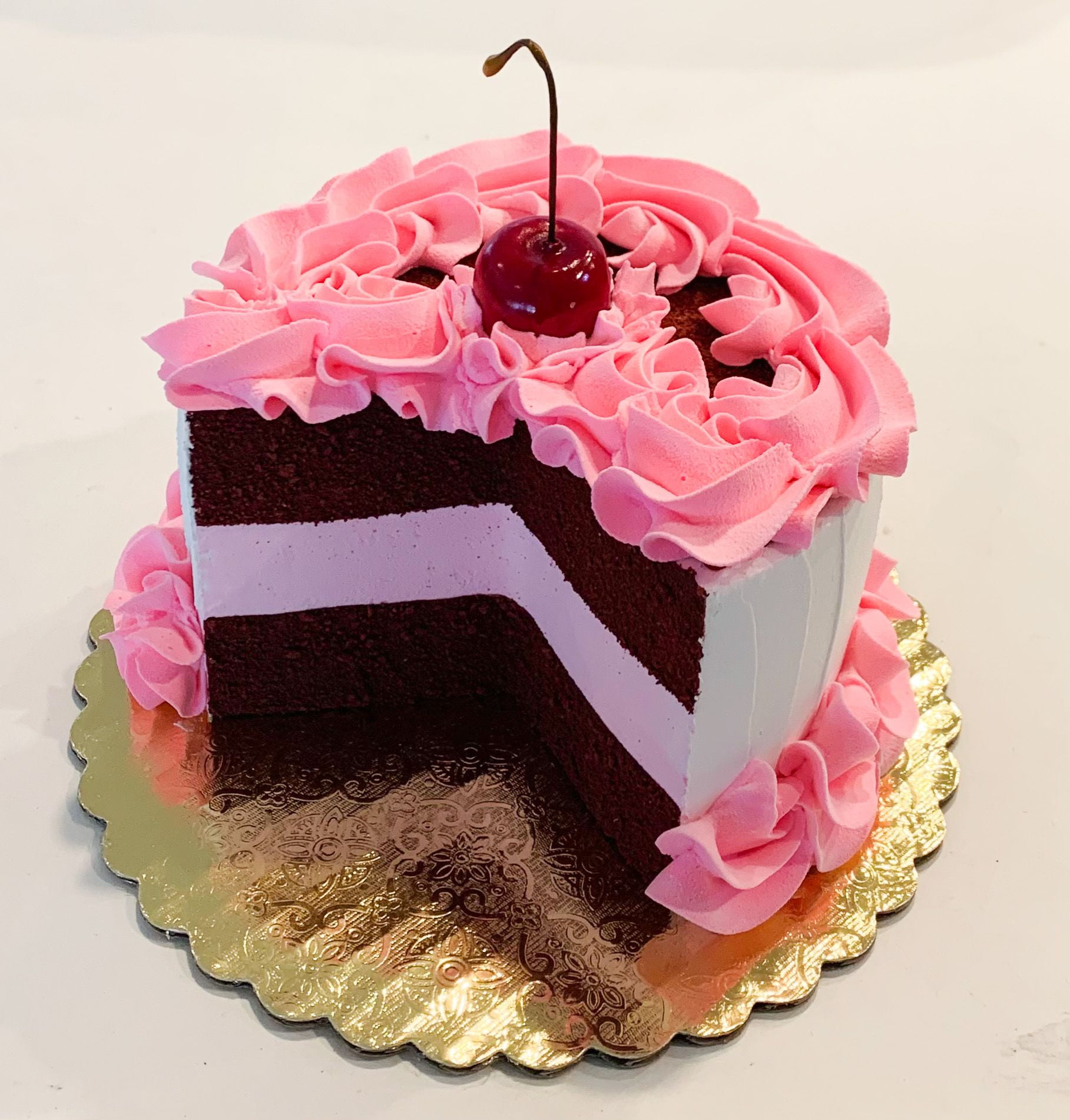 Large  Fake Cake Red Velvet w/ Pink Faux Cake Prop Decoration 