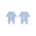 thumbnail image 3 of RUINIXCW Baby Boy Fall Romper Adorable Plaid Patchwork Long Sleeve Footed Jumpsuit, 3 of 5