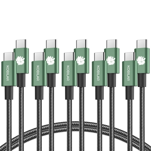 KOBILAR 240W Type C to Type C Fast Charging Cable - for iPhone 16, MacBook Pro, iPad Pro-5pack(1.5ft)