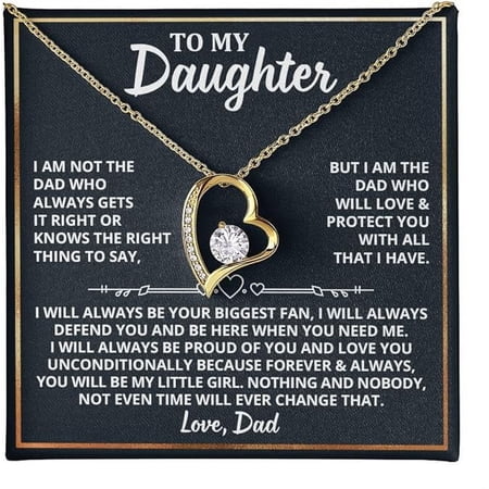 Graduation Gift To My Daughter, Father Daughter Gift Necklace From Dad, Necklace For Daughter From Father With Heartfelt Message & Elegant Gift Box, Birthday Gift For Daughter