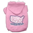 thumbnail image 1 of God Bless Usa Screen Print Pet Hoodies Light Pink Size M (12), 1 of 1