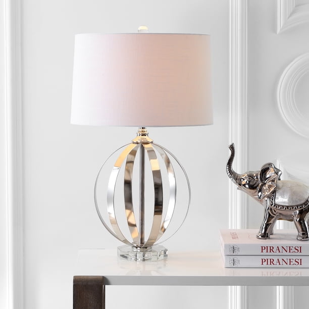 Logan 26" Metal Orb LED Table Lamp, Polished Nickel ...