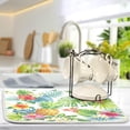 thumbnail image 5 of FREEAMG Tropical Pineapple Palm Tree Leaves Flower Summer Dish Drying Mat for Kitchen Counter 16 x 18 Inch, Microfiber Multi-Purpose Counter Rack Sink Drainer Pad, 5 of 7