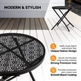 thumbnail image 4 of IVV Outdoor Folding Side Table, 18" Metal Patio End Table, Indoor Small Round Home Decorative Accent End Table Plant Stand, for Yard Balcony Garden Bedside (Black), 4 of 9