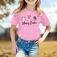 thumbnail image 4 of Happy Easter Shirts for Girls Cute Bunny Graphic Tees Short Sleeve Crew Neck Relaxed Fit Casual Funny Easter Outfit Clothes Pink, 12-13 Years, 4 of 4