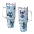 thumbnail image 3 of Regalos personalizados de Stitch para vasos de 40 oz con asa y pajita - Taza de café de viaje de acero inoxidable con tapa - Regalos ideales para mujeres, niñas y niños en cumpleaños y Navidad, 3 of 8