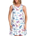 thumbnail image 1 of Fotbe Dinosaur Vestido de Verano sin Mangas para Mujer – Vestido Midi Línea A, Estilo Camiseta Floral, Vestido Playero Casual y Fluido, 1 of 7