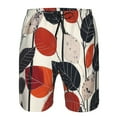 thumbnail image 3 of Pofeuu Modern Abstract Leaf Pattern Prin Men's Swim Trunks Quick Dry Bathing Suit Swimming Board Shorts Mesh Lining Beach Swimwear-Small, 3 of 6