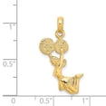 thumbnail image 5 of 14k Yellow Gold 3-D Jumping Cheerleader Charm Pendant, 5 of 5