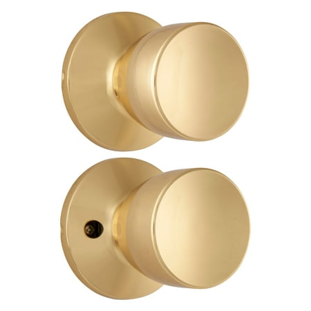Brinks Interior Non-Locking Passage Tulip Doorknob, Polished Brass Finish
