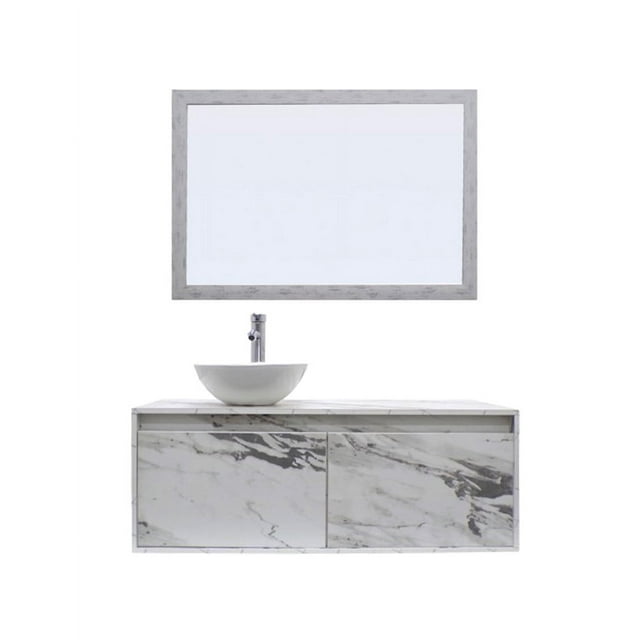 Gabinete De Baño Con Lavamanos Y Espejo Decorativo NYON