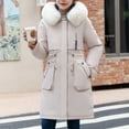thumbnail image 3 of Hvyesh Plus Size Womens Hooded Parka Jackets with Faux Fur Winter Long Puffer Coat Warm Long-Sleeve Hooded Padded Coat, 3 of 3
