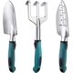 thumbnail image 1 of Garden Tools Set, 3 Piece Heavy Duty Gardening Tools Cast Aluminum With Soft Rubberized Non-slip Handle, 1 of 5