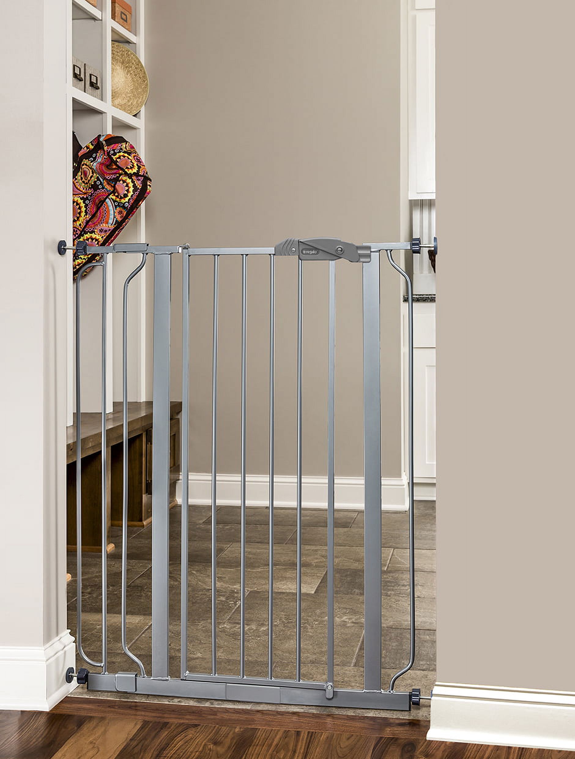 Regalo Easy Step Extra Tall Walk Thru Baby Safety Gate, Platinum, 36 ...