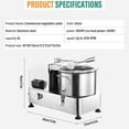 thumbnail image 2 of PWTOOL Commercial Food Processor 6L/1.58GAL, 1800W Powerful Food Chopper , Multi-functional Processor [Chop, Mince, Puree] for Vegetables, Meat, Grains, Nuts, 2 of 8