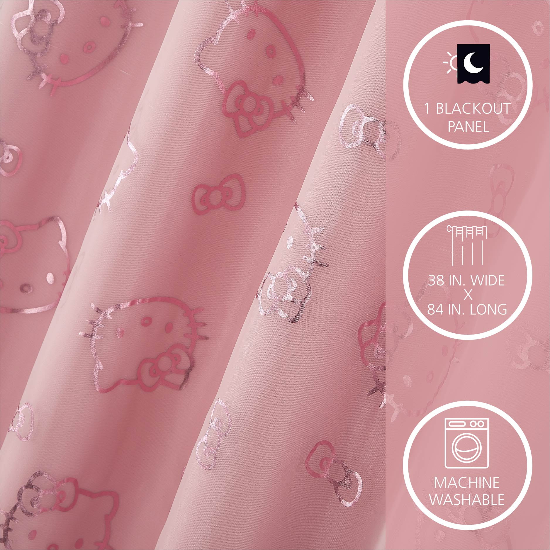 Hello Kitty 38" x 84" 2 Layer Blackout Curtain Panel