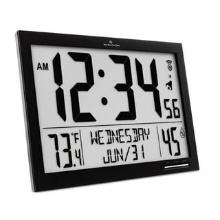 La Crosse Technology 513-05867-int Extra Large Atomic Digital Clock with Indoor Temperature and Humidity - Black