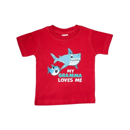 

Inktastic My Gramma Loves Me with Cute Sharks Gift Baby Boy or Baby Girl T-Shirt